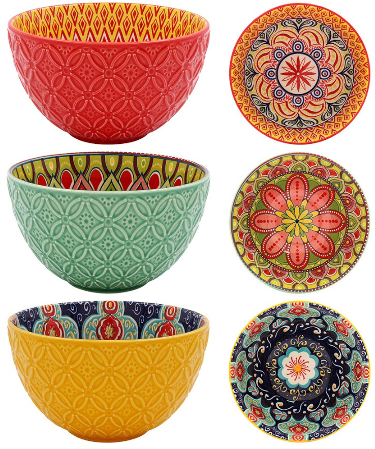 Tuscany Bowl 13cm - Choice of 3 Colours and Patterns - Style 3