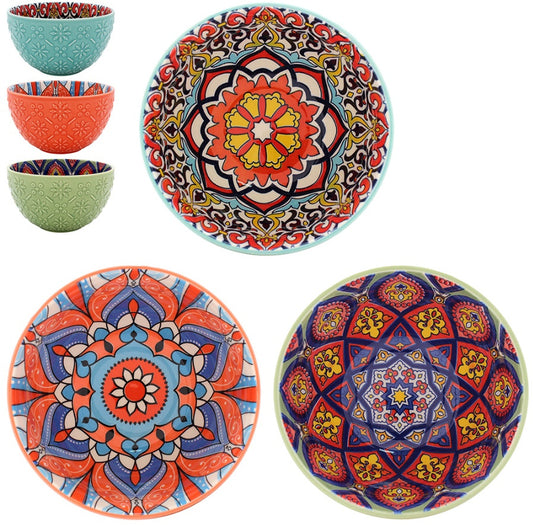 Tuscany Bowl 13cm - Choice of 3 Colours and Patterns - Style 1