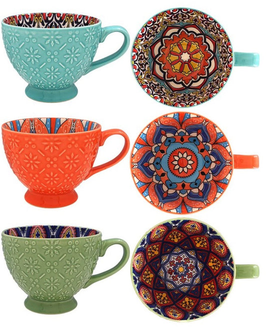 Patterned Tuscany Mug, 15cm - Choice of 3 Colours and Patterns - Style 2