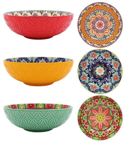 Tuscany Bowl 26cm - Choice of 3 Colours and Patterns - Style 1