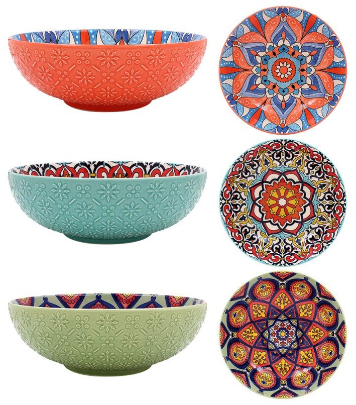 Tuscany Bowl 26cm - Choice of 3 Colours and Patterns - Style 2