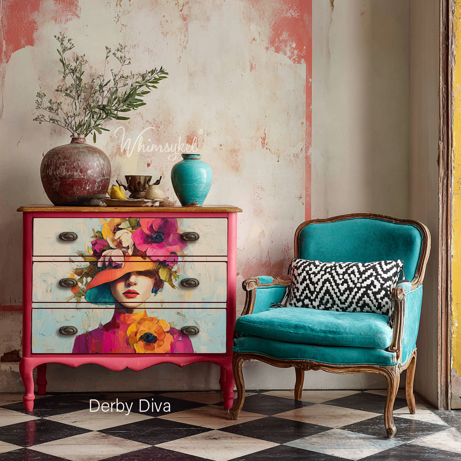 Derby Diva | 18 lb Whimsykel Decoupage Tissue Paper | 21x29 Inches