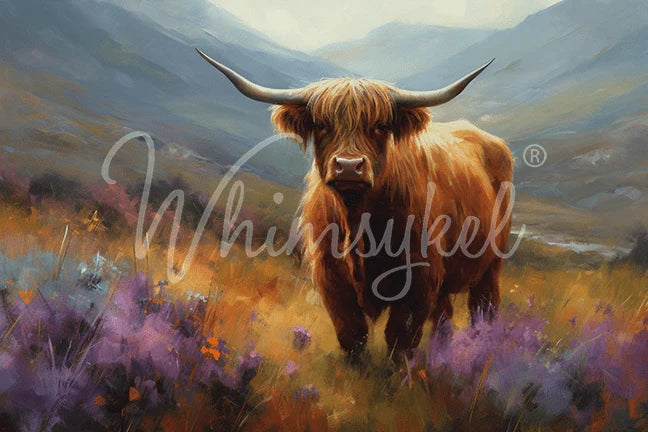 Flora Highland Cow Whimsykel Designs Decoupage Tissue Paper Art Supplies for DIY Crafts