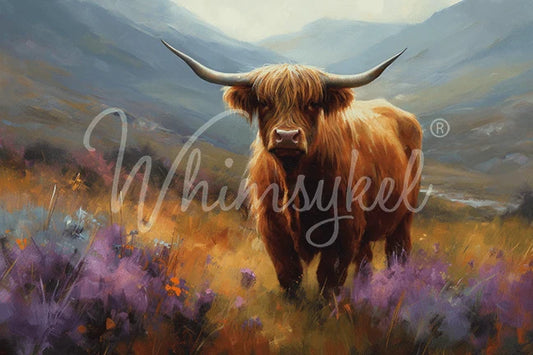 Flora Highland Cow Whimsykel Designs Decoupage Tissue Paper Art Supplies for DIY Crafts