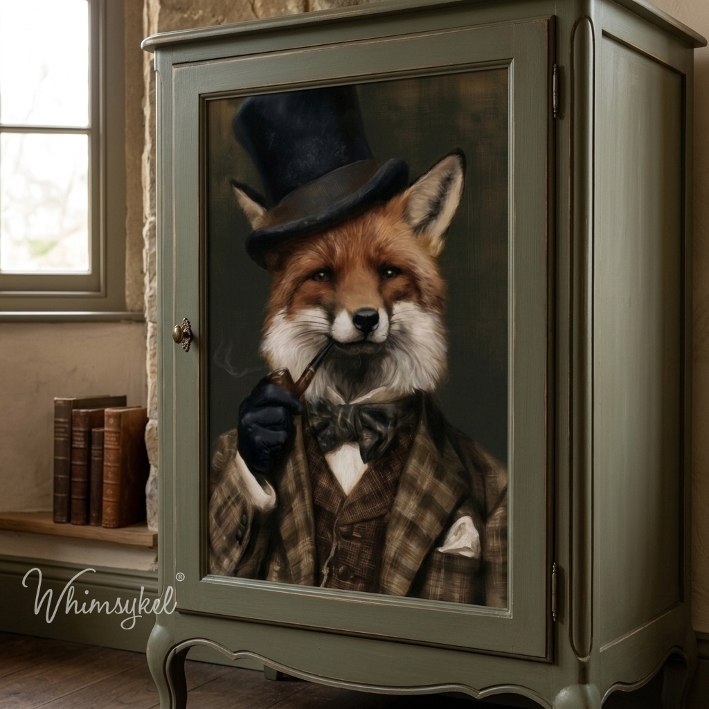 Foxy Gentleman | 18 lb Whimsykel Decoupage Tissue Paper | 21x29 Inches