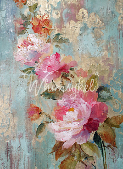 whimsykel decoupage paper fresco of roses full picture