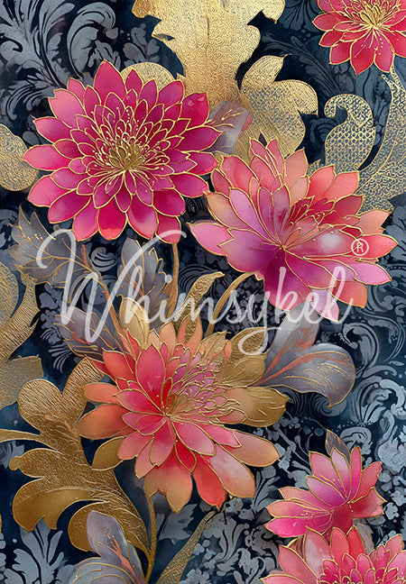 Gilded Flowers | 18 lb Decoupage Tissue Paper