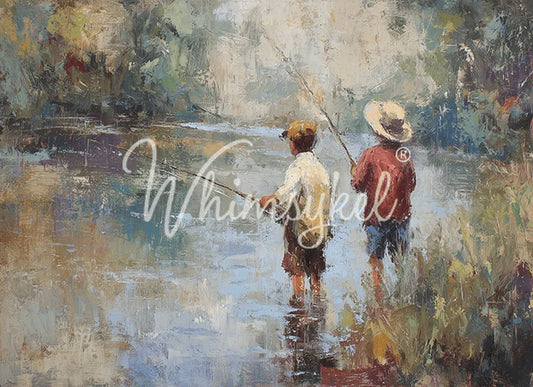 Just Fishing Whimsykel Designs Decoupage Tissue Paper Art Supplies for DIY Crafts
