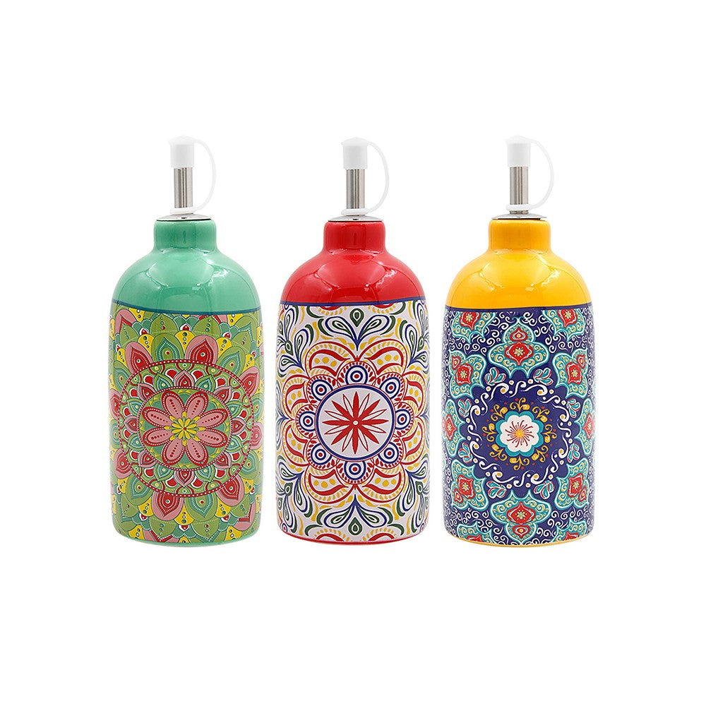 Tuscany Mandala Oil Bottle - Choice of 3 Colours and Patterns