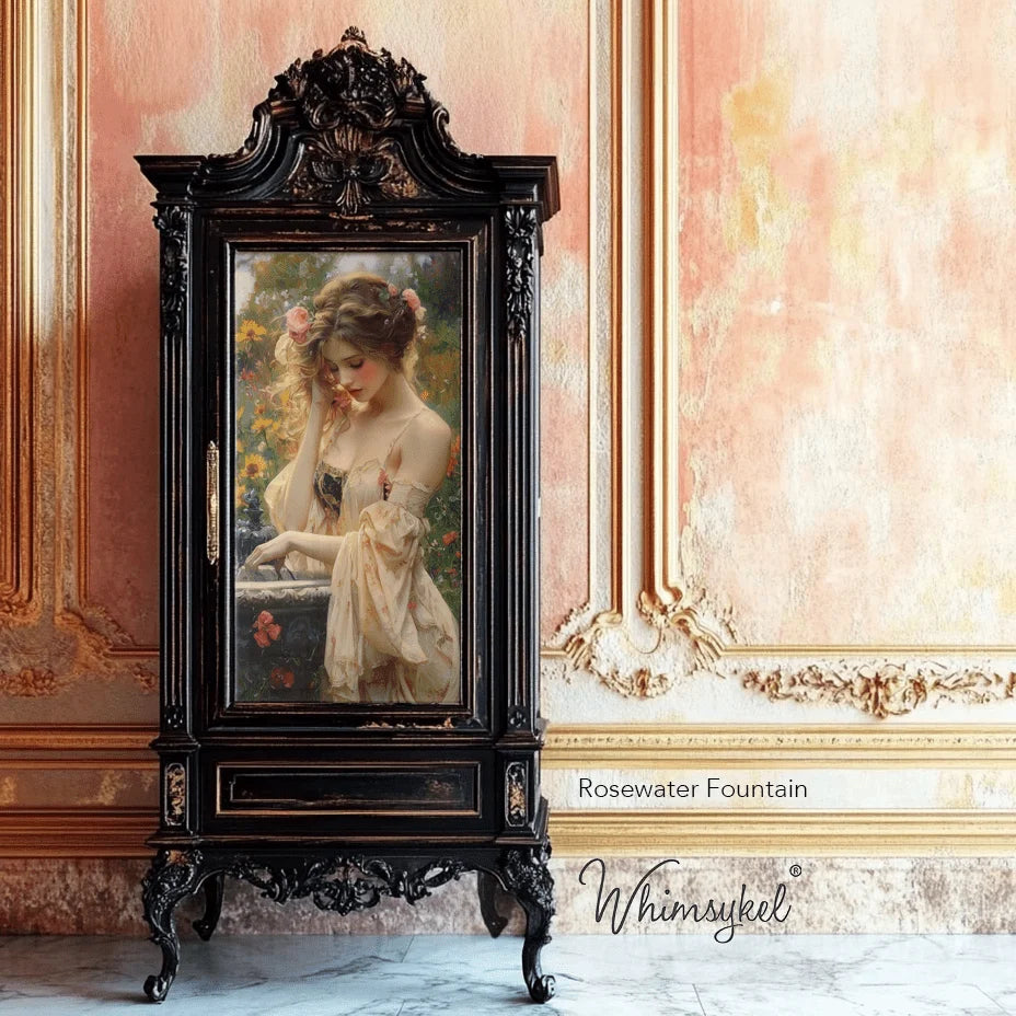 Rosewater Fountain Whimsykel Designs Decoupage Tissue Paper Art Supplies for DIY Crafts