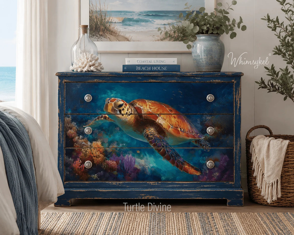 Turtle Divine Whimsykel Designs Decoupage Tissue Paper Art Supplies for DIY Crafts