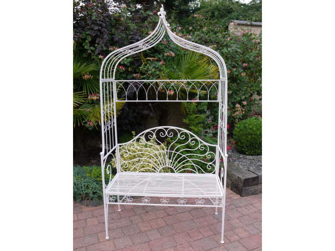 Garden arbour in white