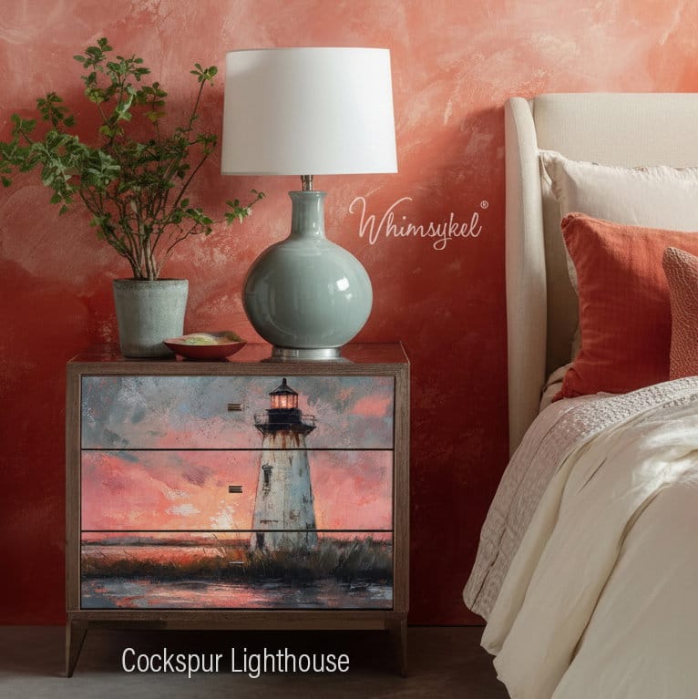 Cockspur Lighthouse Whimsykel Designs Decoupage Tissue Paper Art Supplies for DIY Crafts