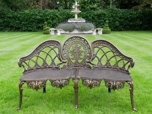 French style bench in bronze effect