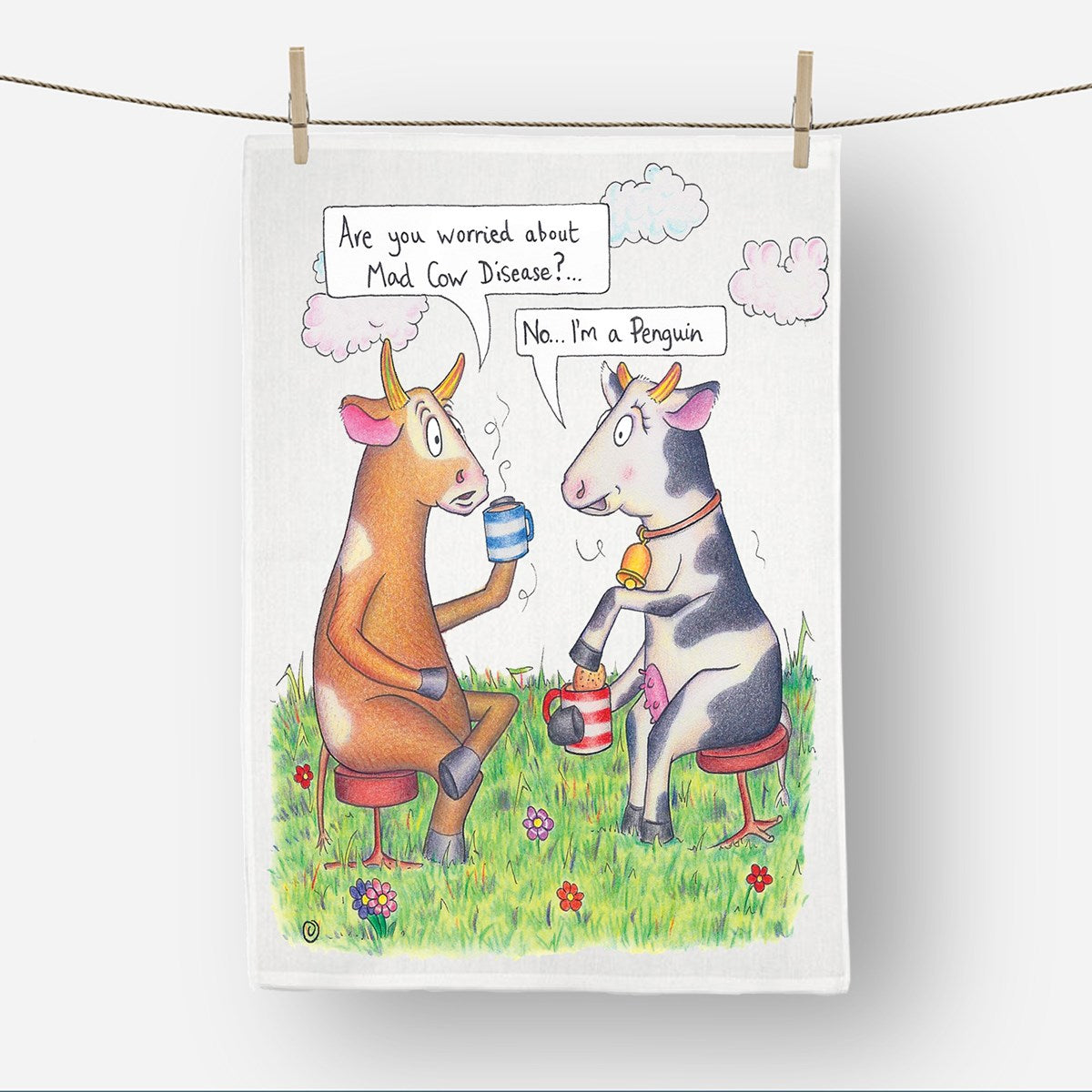 Mad Cow Tea Towel