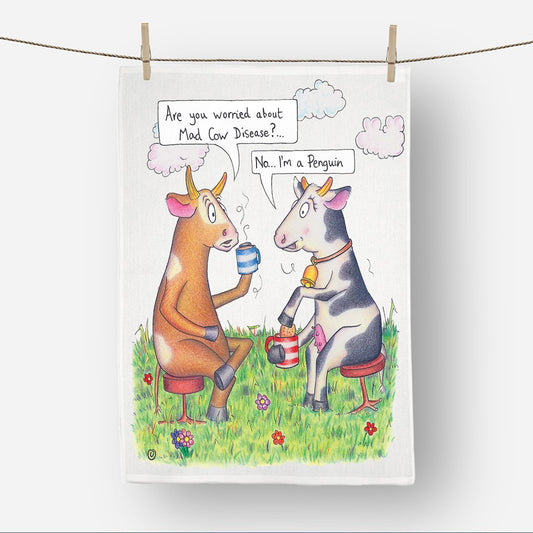 Mad Cow Tea Towel
