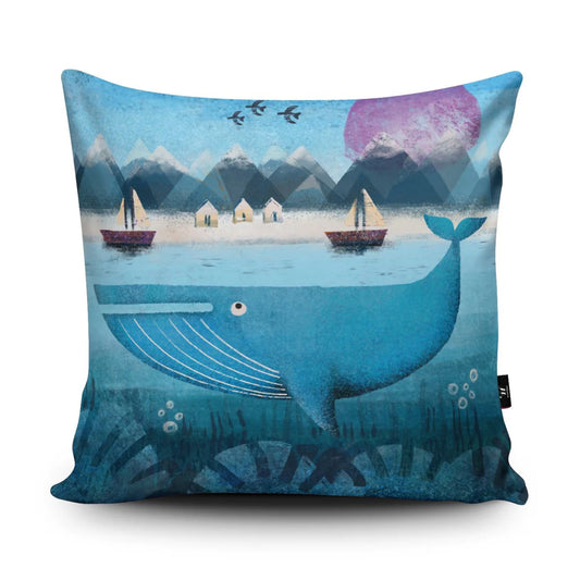 WRAPTIOUS Vegan-Suede Cushion - Whale Song